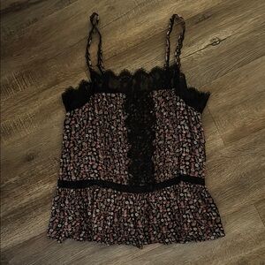 American Eagle Outfitters Black and Pink Camisole Top
